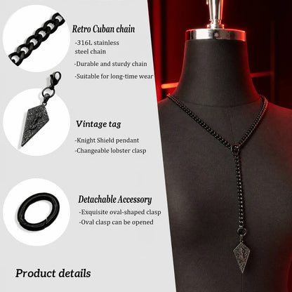 Slip Chain Dolk details zwart